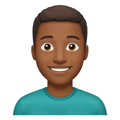 Smiling. Black man in teal shirt sticker