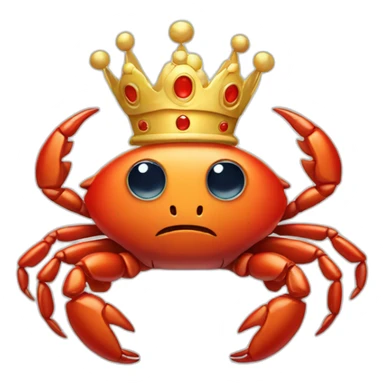 Crab with a crown on his head sticker