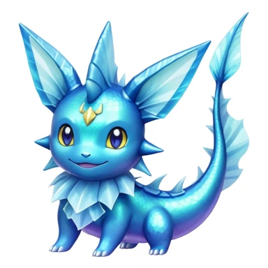 Shiny colorful Vaporeon-Aurorus-Amaura-Pokémon-hybrid-creature sticker