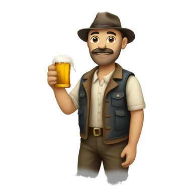 Romanian with beer and cigarete in hand sticker