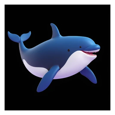 killer whale in 3d style sticker
