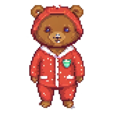 A bear in red pajamas sticker