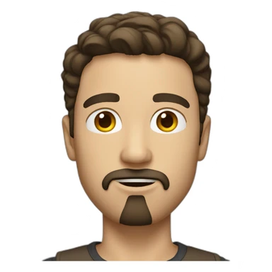brunette white man with a goatee and no beard sticker