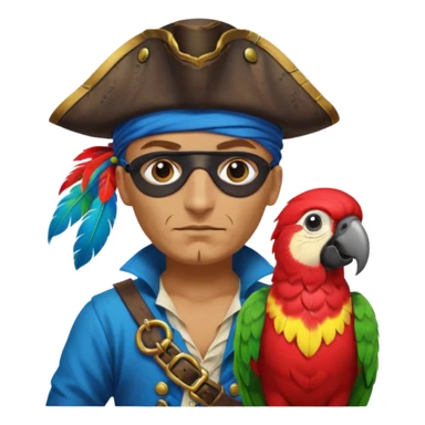 pirate and parrot sticker