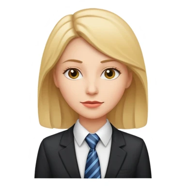 white collar woman with tie sticker