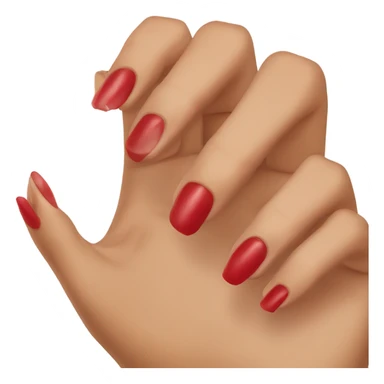 Long red  nails on medium skin ton sticker