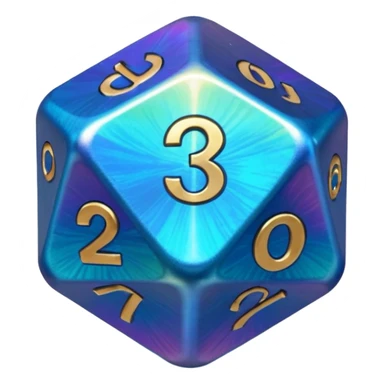 dnd d20 dice with magic sticker