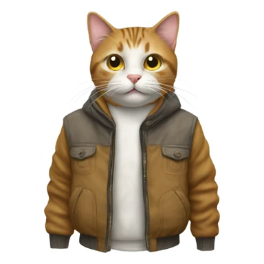 cat wearing a jacket sticker
