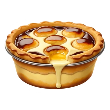 typical Portuguese pastry pastel de nata golden custard tart in a flaky crust sticker