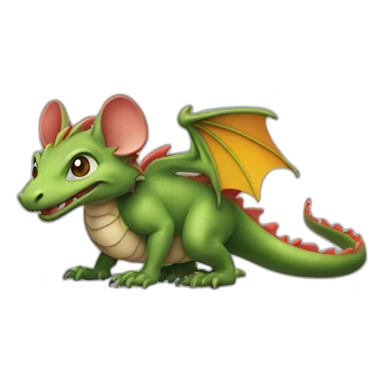 Une souris sur le dos d'un dragon sticker