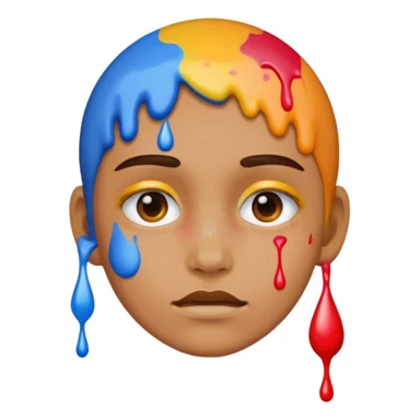 paint drop on face sticker