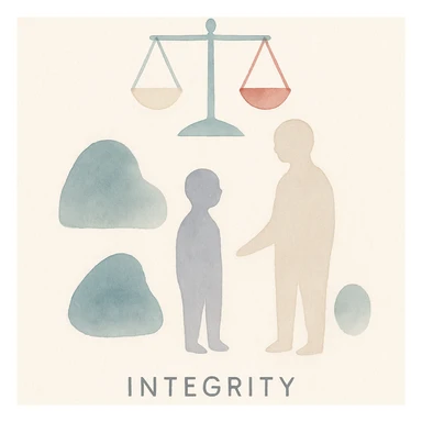 integrity as a visual concept, watercolor art style sticker