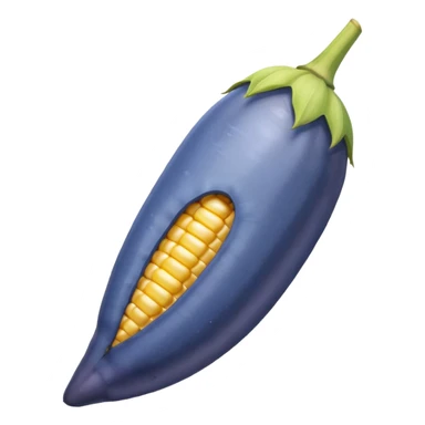 Realistic emoji of a corn blue sticker