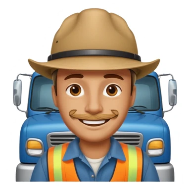 Kamyon şoförü Yarı Kamyonun Karikatür çizimi sticker