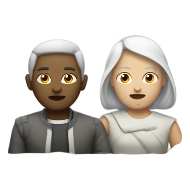 There are four people fighting against each other sticker