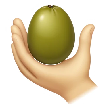 Hand catches 1 green olive sticker