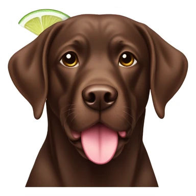 Chocolate lab with a margarita sticker
