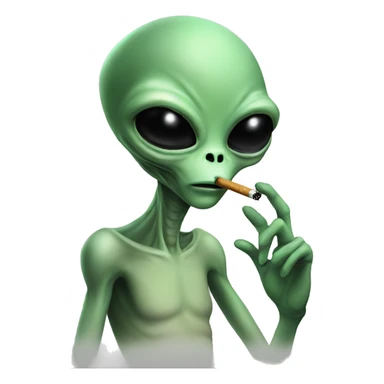 alien with cigarette  sticker
