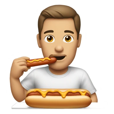 Man eating hotdog sticker