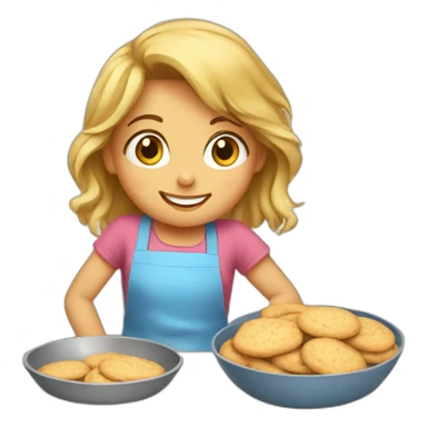 Small girl  baking cookies sticker