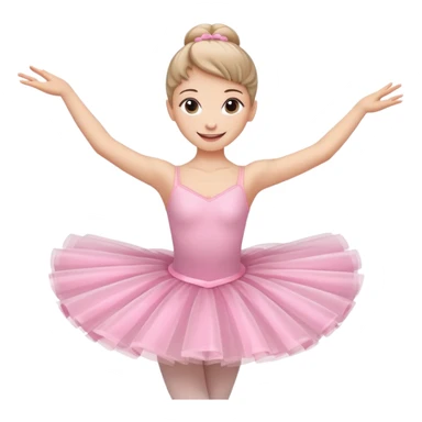 A graceful ballerina in a pink tutu, spinning lightly with arms curved elegantly.
 sticker