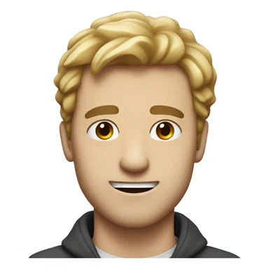 white male facing left with big teeth side eyeing the camera sticker