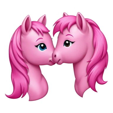 Pink pony kissing sticker