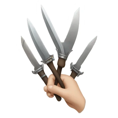 hands, blade and pownder sticker