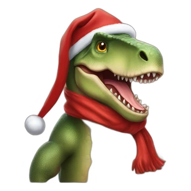 dinosaur santa upper body wearing red scarf sticker