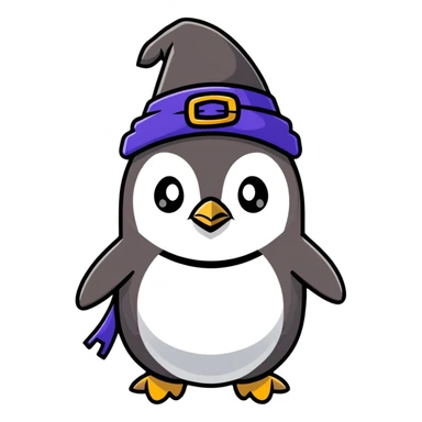 penguin wizard sticker