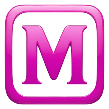 Letter M in magenta color sticker
