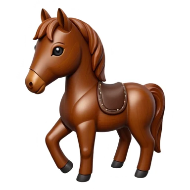 wood carved mini horse sticker