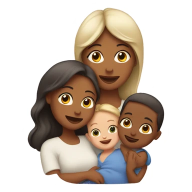 Mom and 3 babies sticker