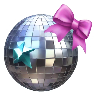 Disco ball with a bow on it sticker
