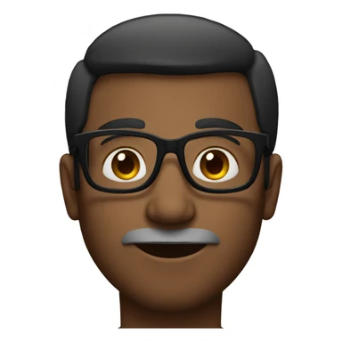 indian man with dark skin and glasses, no facial hair sticker