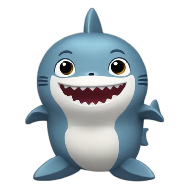 cute fluffy plushy shark ikea sticker