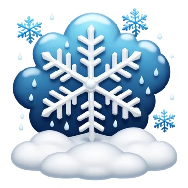A gentle snowfall with large flakes floating downward. sticker