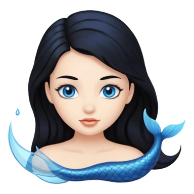 Siren with black hair sticker