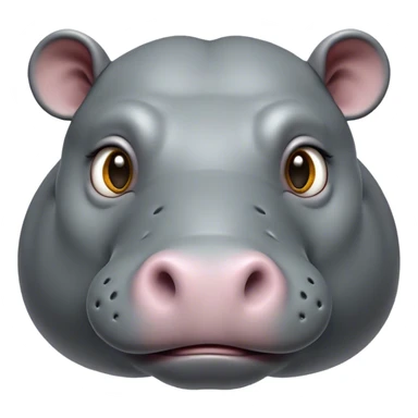 Cinematic Noble Hippo Portrait Emoji, Poised and regal, with a massive, robust build and a smooth, well-groomed slate-gray hide, deep-set soulful eyes, Simplified yet sharp and sophisticated features, highly detailed, glowing with a soft, dignified glow, high shine, intelligent and calm, stylized with an air of riverine majesty, focused and attentive, soft glowing outline, capturing the essence of a watchful and confident water-dweller, so majestic it feels as though it could lumber out of the screen with effortless authority! sticker