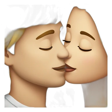 Blond woman kissing brunette man sticker