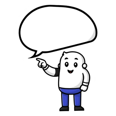 friendly character pointing with YOU speech bubble sticker