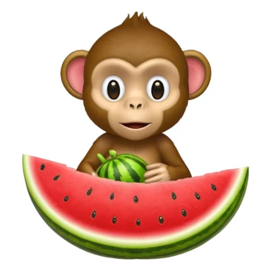 Monkey holding watermelon sticker