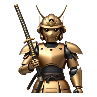 Samurai Robot with a sword in  it hand   sticker