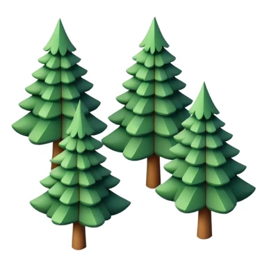 three isometric pine trees sticker