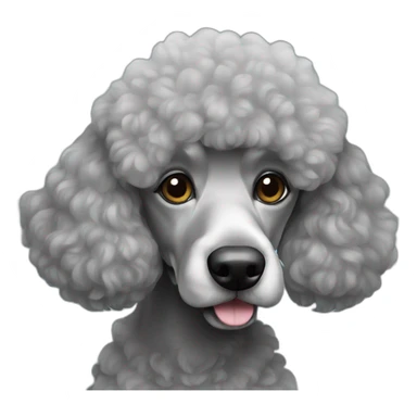 Grey French poodle  sticker
