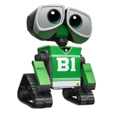 wall e wearing green boston celtics jersey sticker