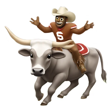 Buckeye mascot riding a longhorn sticker