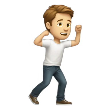 white man with brown hair doing a dab sticker
