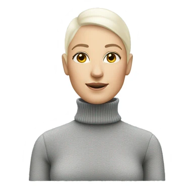 White bald woman turtleneck sticker