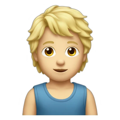 Toddler boy with blonde mullet hair sticker
